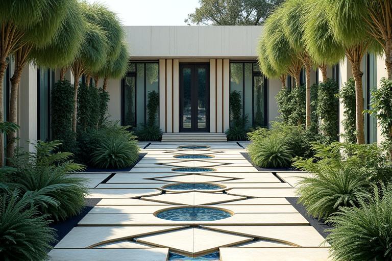 Jardín con diseño Art Deco geométrico